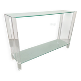 Table console en verre et acrylique The Hague de Bor Design, années 1990.