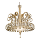 Lustre vénitien en verre de Murano blanc et doré