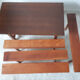 Table et chaises de poupée vintage, en bois, salon poupée Dejou