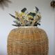 Rattan vase, braided rope and 80s ceramics