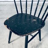 Mid-Century Scandinavian Design Curved Spindle Back Side Chair, Denmark, 1960s