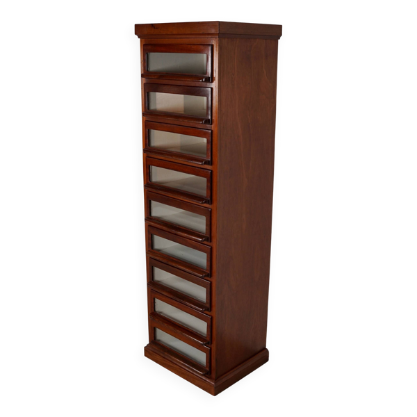 Meuble de mercerie vintage hollandais en bois dur, années 1930