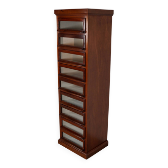 Meuble de mercerie vintage hollandais en bois dur, années 1930