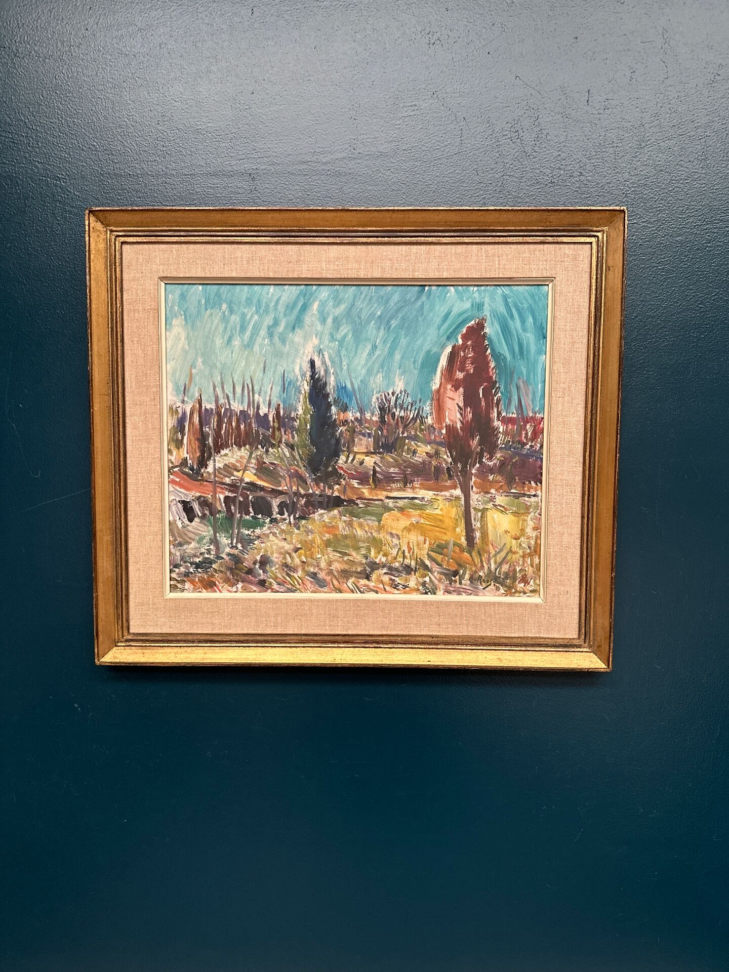 Original Swedish Oil On Canvas – “Landscape” By Arvid Herbert