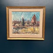 Huile sur toile originale suédoise – « Paysage » par Arvid Herbert