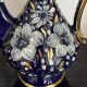 Pair of vintage jugs / pitchers in cobalt blue and gold ceramic – Made i