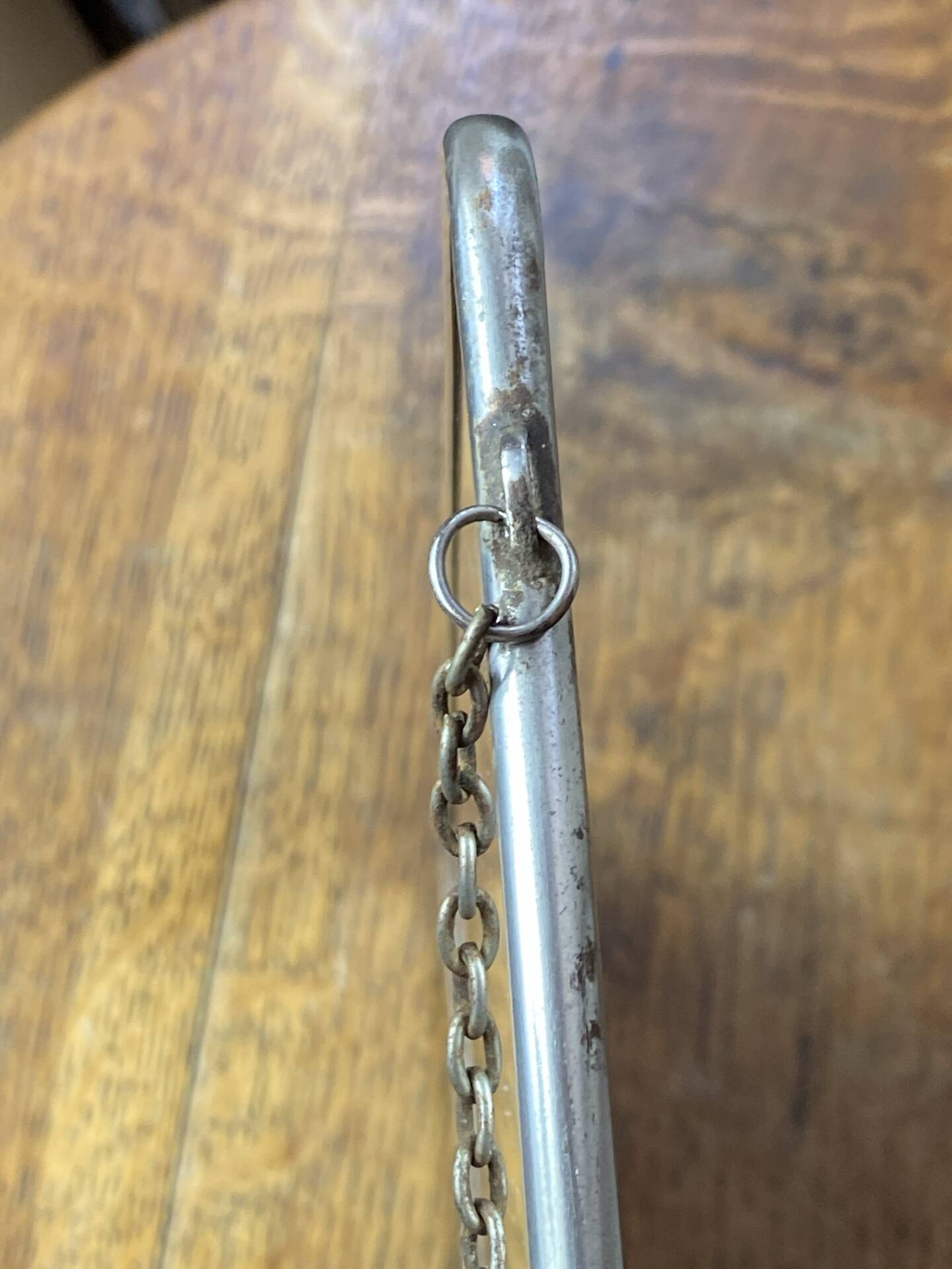 Metal hanging barber mirror