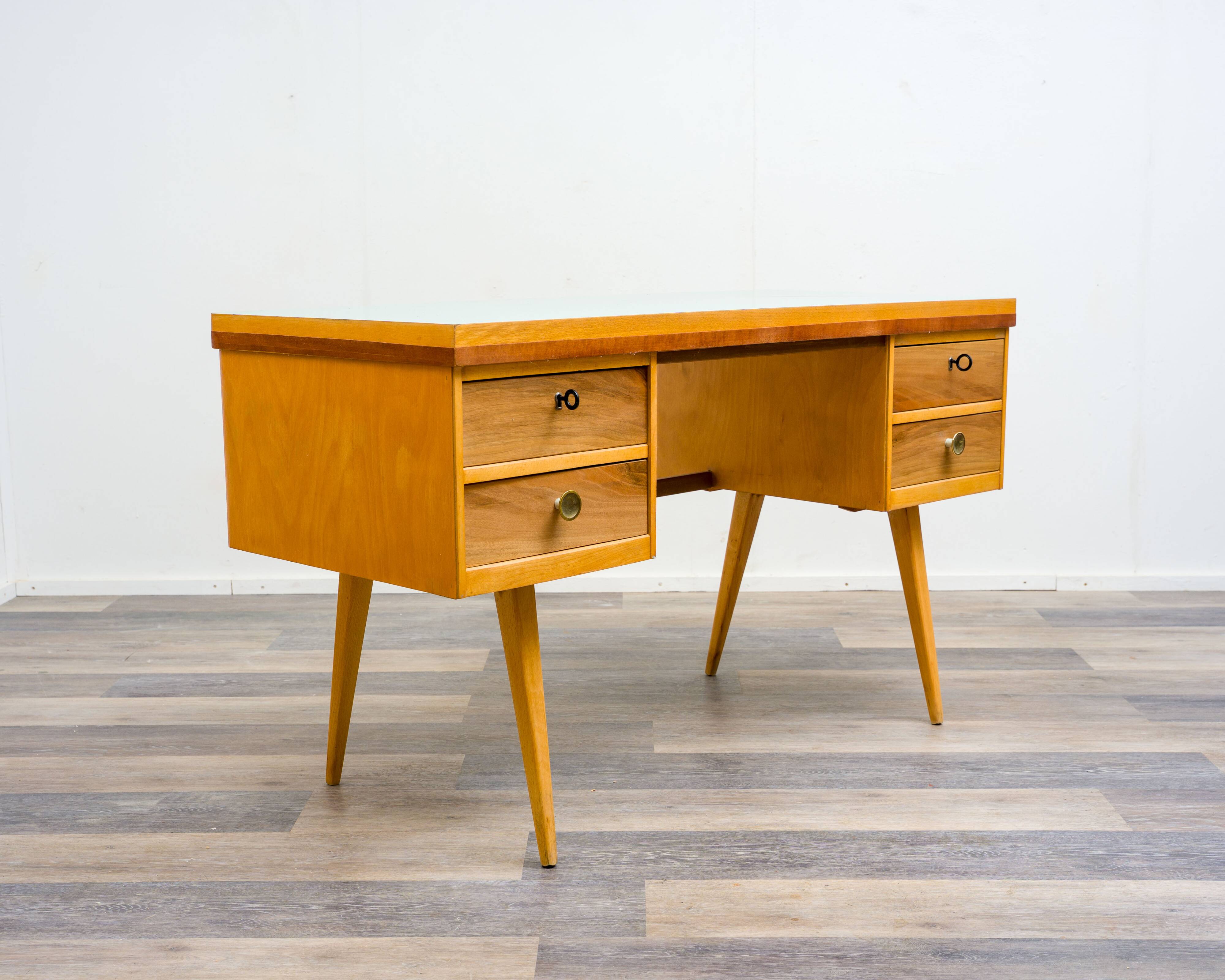 1950s desk, beech/resopal. Manufacturer: Ekawerk