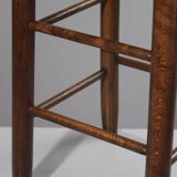 Vintage straw stool in the style of Charlotte Perriand, 1970s.