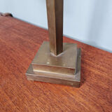 Bronze desk lamp with a green opaline conical shade, 1920.