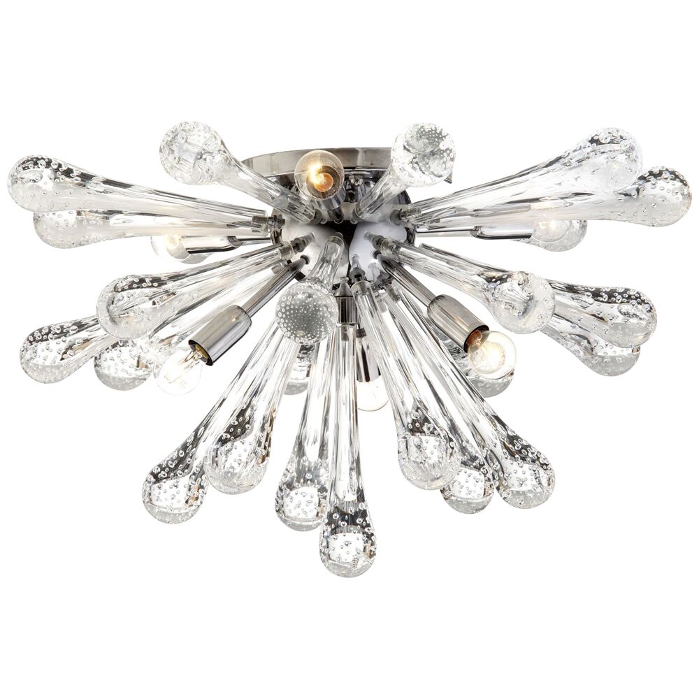 Clear murano glass “drops” sputnik flush mount by simoeng