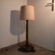 Large Art Deco floor lamp in oak by Charles Dudouyt, 105 cm