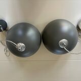 2 round metal pendant lights, Sweden 1980s