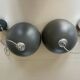 2 round metal pendant lights, Sweden 1980s