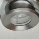 Suspended globe lamp in aluminium and glass in German Space style from the 1960s mid-century by Doria.
