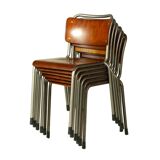 Ensemble de 6 chaises vintage Gispen 106 TU Delft par WH Gispen, 1950