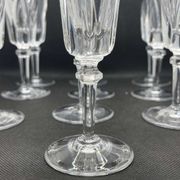 Set of 10 crystal champagne flutes from Sèvres, Niagara model from the 1950s.