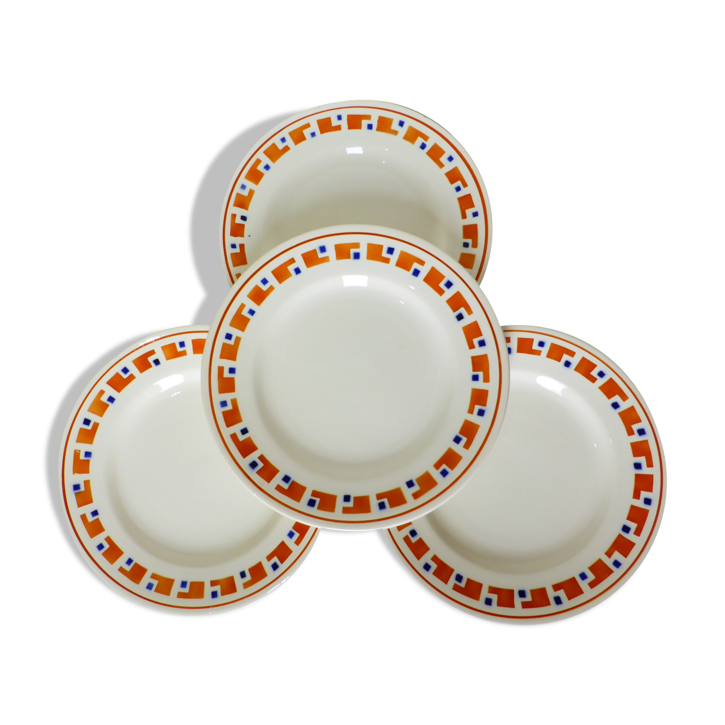 4 flat plates in iron earth from Les Salins model Lucette