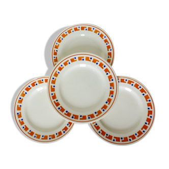 4 flat plates in iron earth from Les Salins model Lucette