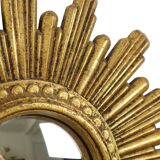 Small Sun Mirror Sunburst Mirror Gold Convex 24cm