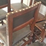 a set of six leather chairs and nails