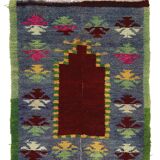 Tapis Tulu Vintage Turc Oushak 110x145 cm Laine Fait Main