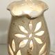 Vintage openwork ceramic floral night lamp, France 1960s