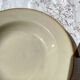 6 assiettes creuses en grès beige Tulowice Poland 1970