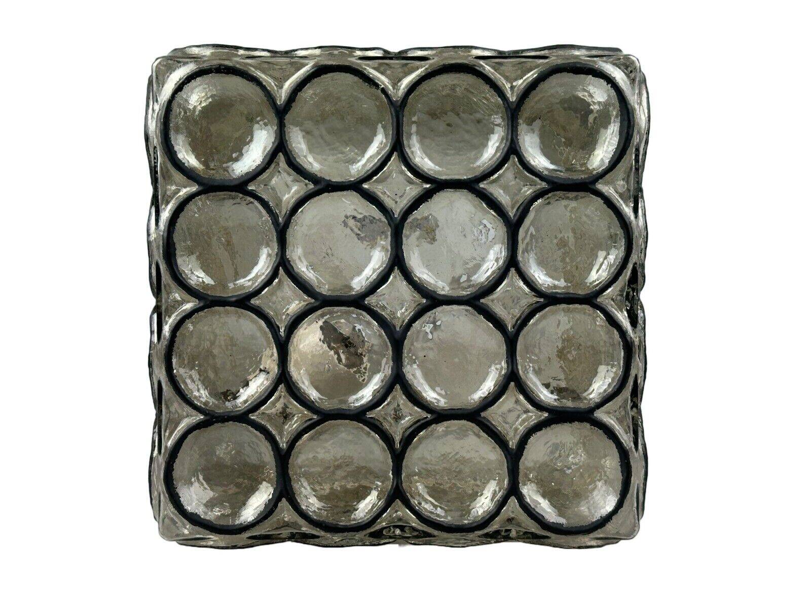 60s 70s ceiling lamp Glashütte Limburg Germany Plafoniere glass & metal