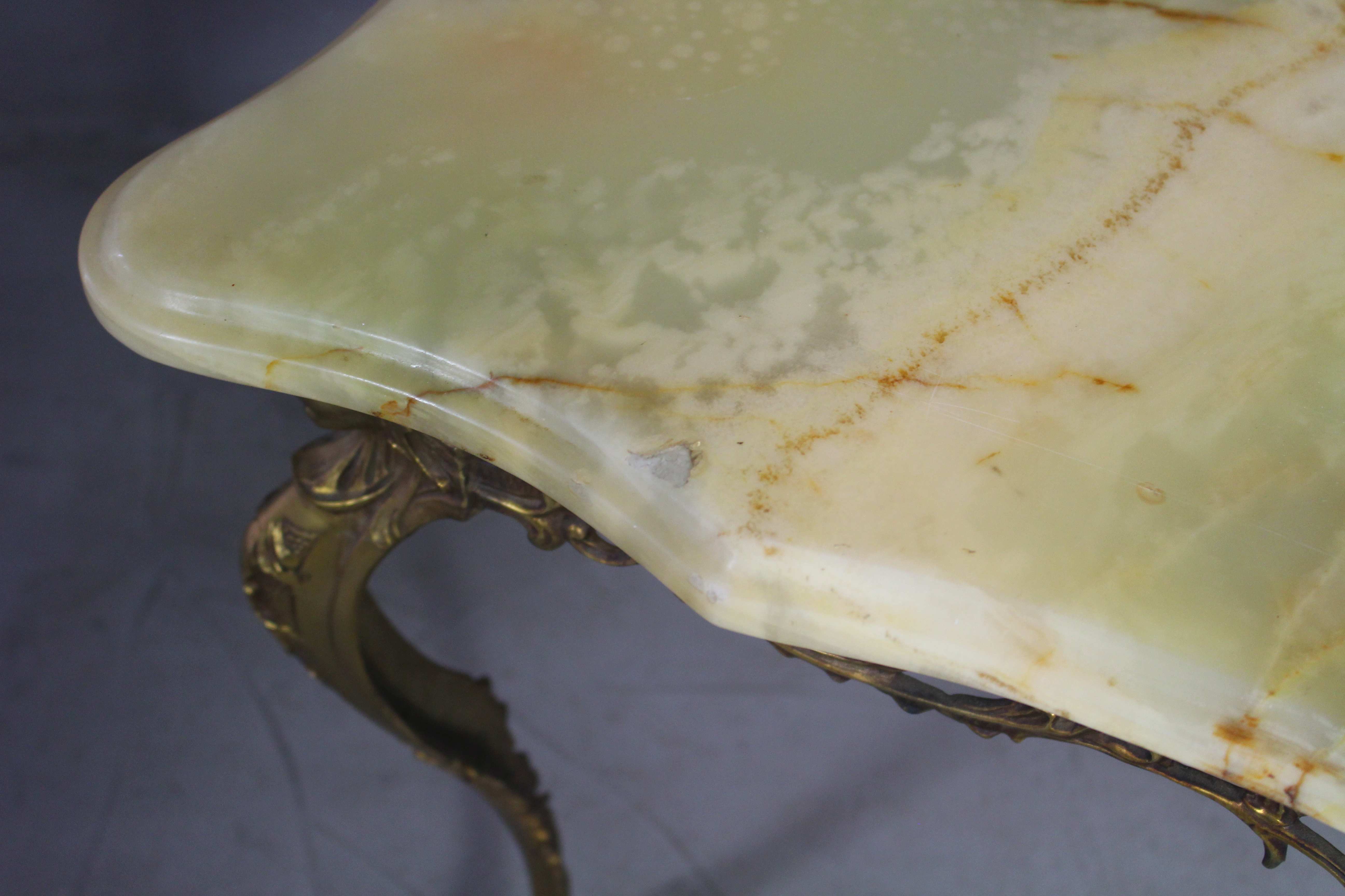 Italian Vintage Brass Coffee Table With Marble by Orsenigo, 1960s