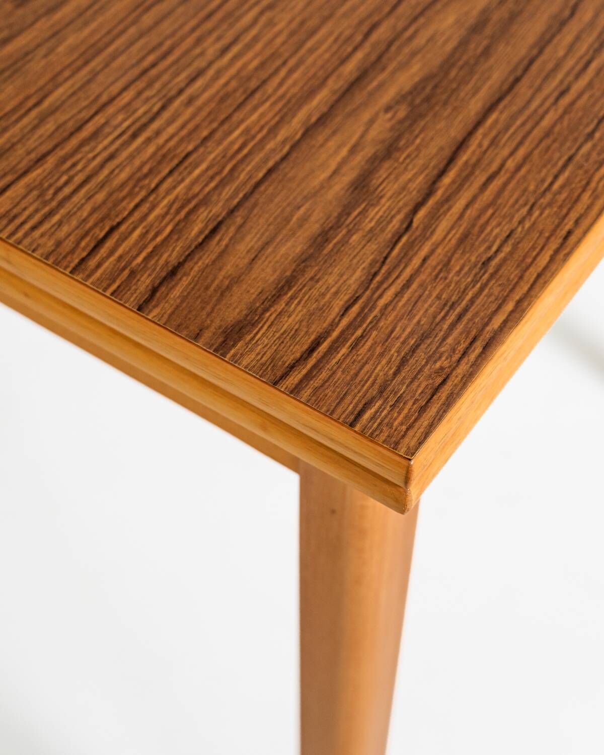Extendable dining table in laminate and beech, Sweden, 1950s-60s