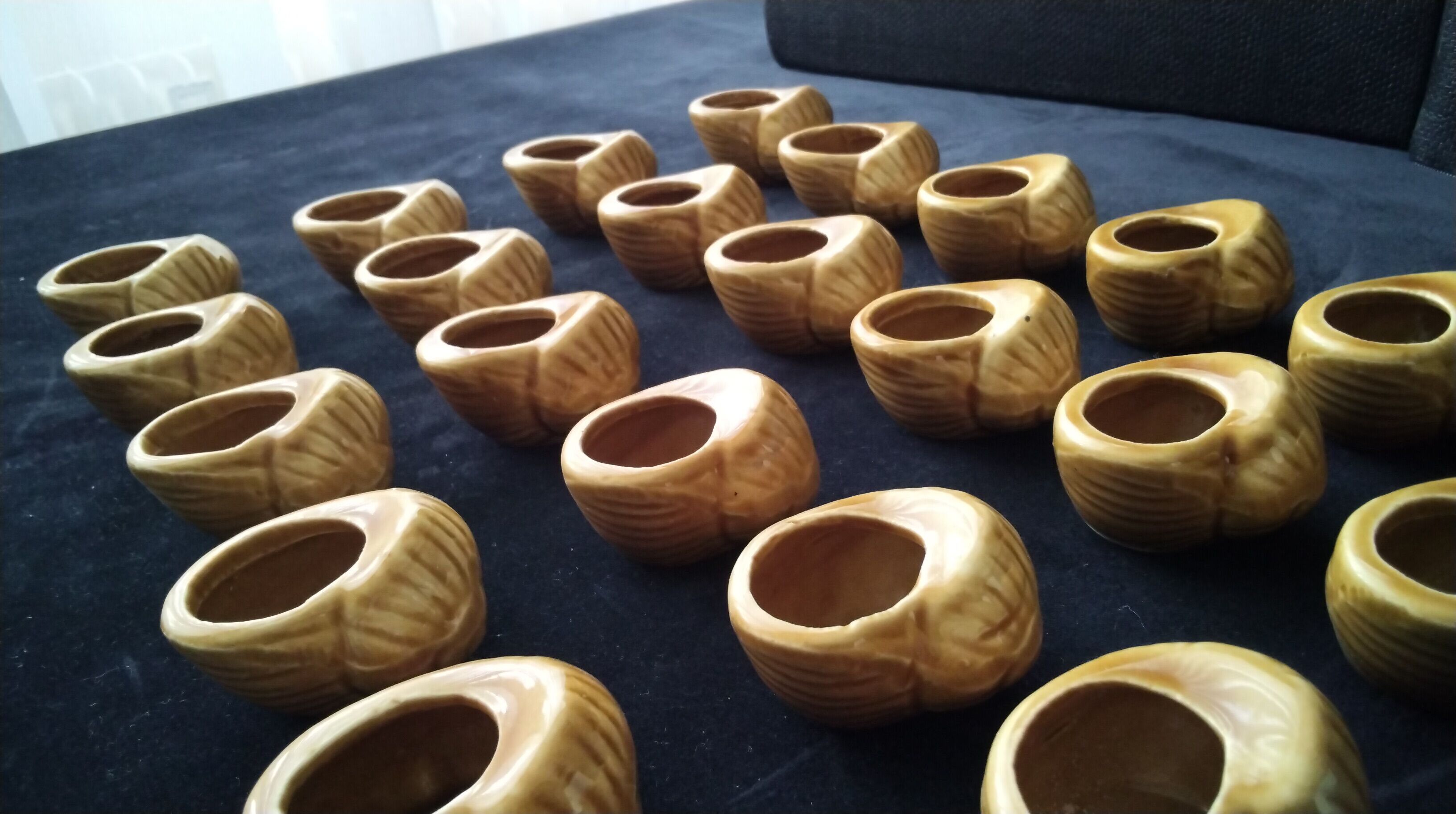 Set of 24 fire ceramic snail shells