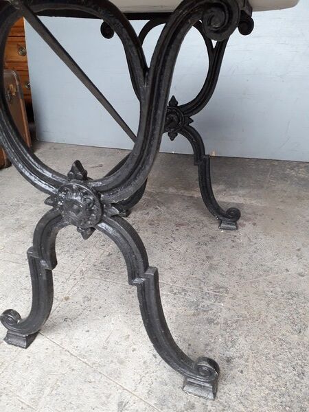 Table bistro period art deco 1930 cast and marble