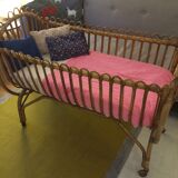 Vintage rattan cradle