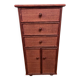 Small Chiffonier / Vintage red lacquered rattan storage unit