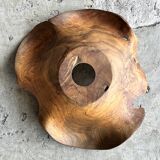 Small pendant light in corrugated teak leaf (Small D:30 H:20)