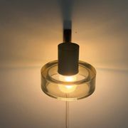 Simple wall light in glass and yellow-brown metal by Seguso, 1950s, Italy.