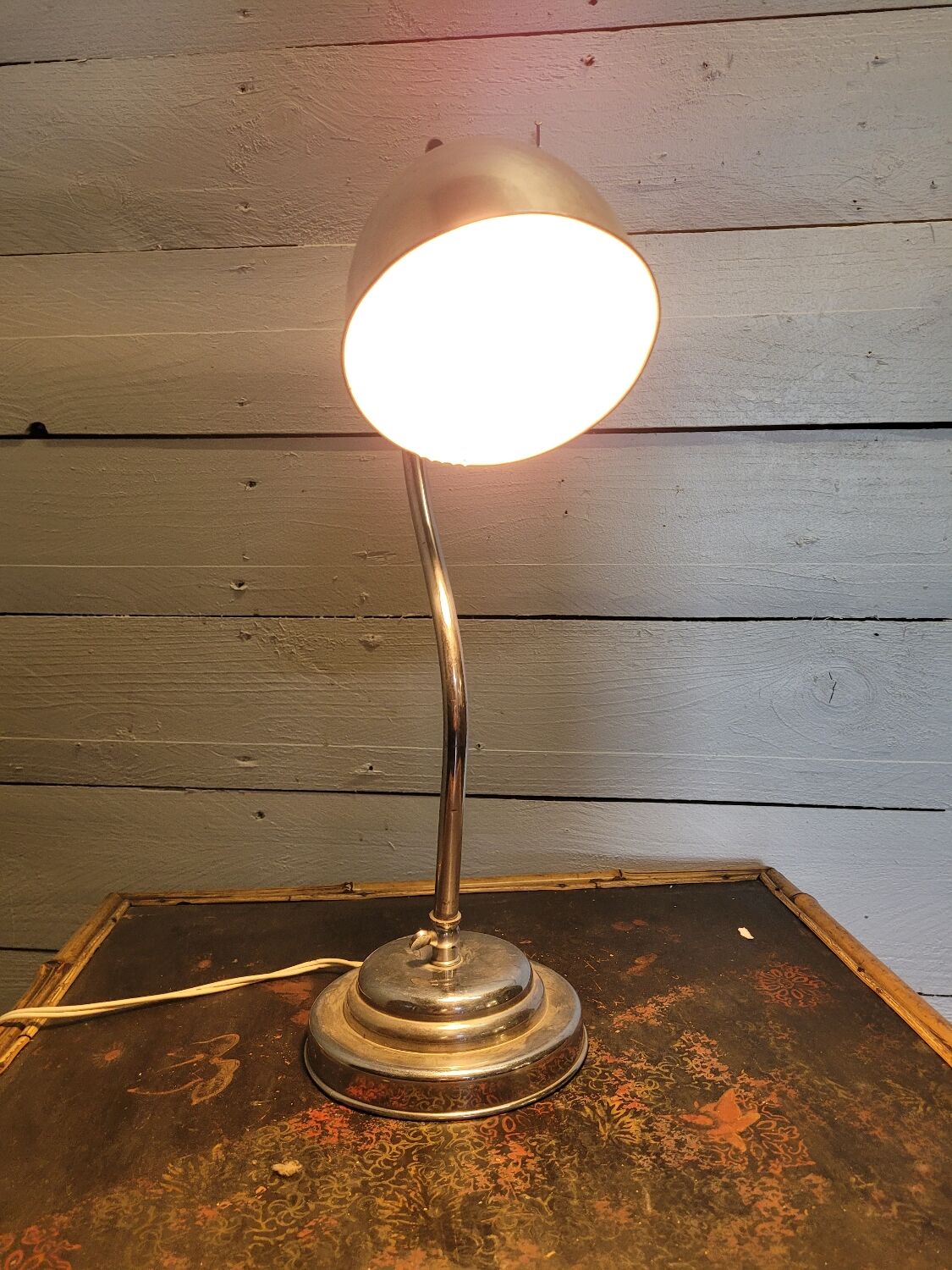 Table lamp chromed metal of the 50s