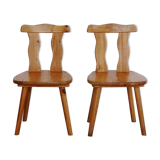 Pair of Scandinavian pine chairs