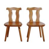 Pair of Scandinavian pine chairs