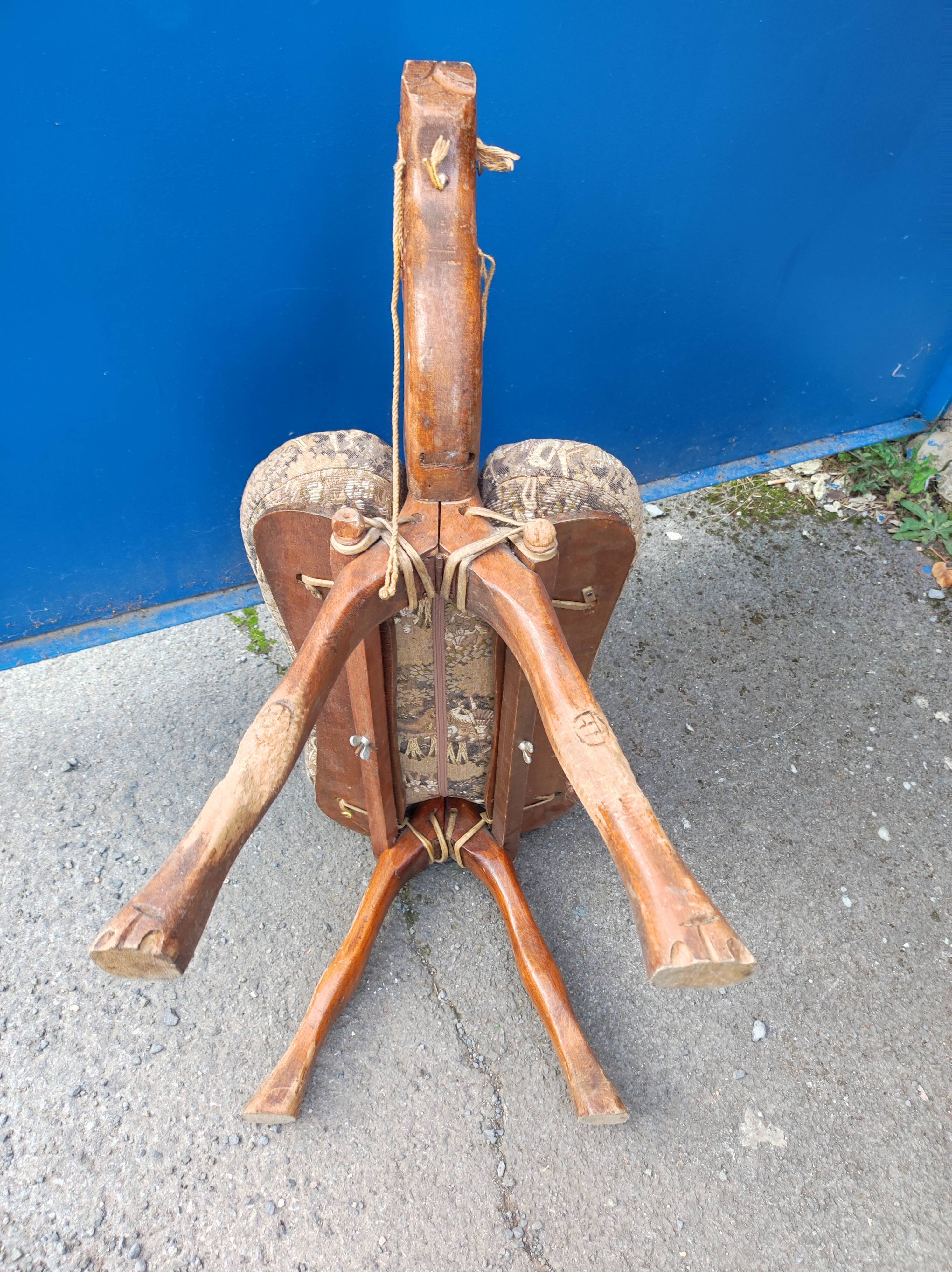 Footrest camel wood ottoman saddle camel oriental style