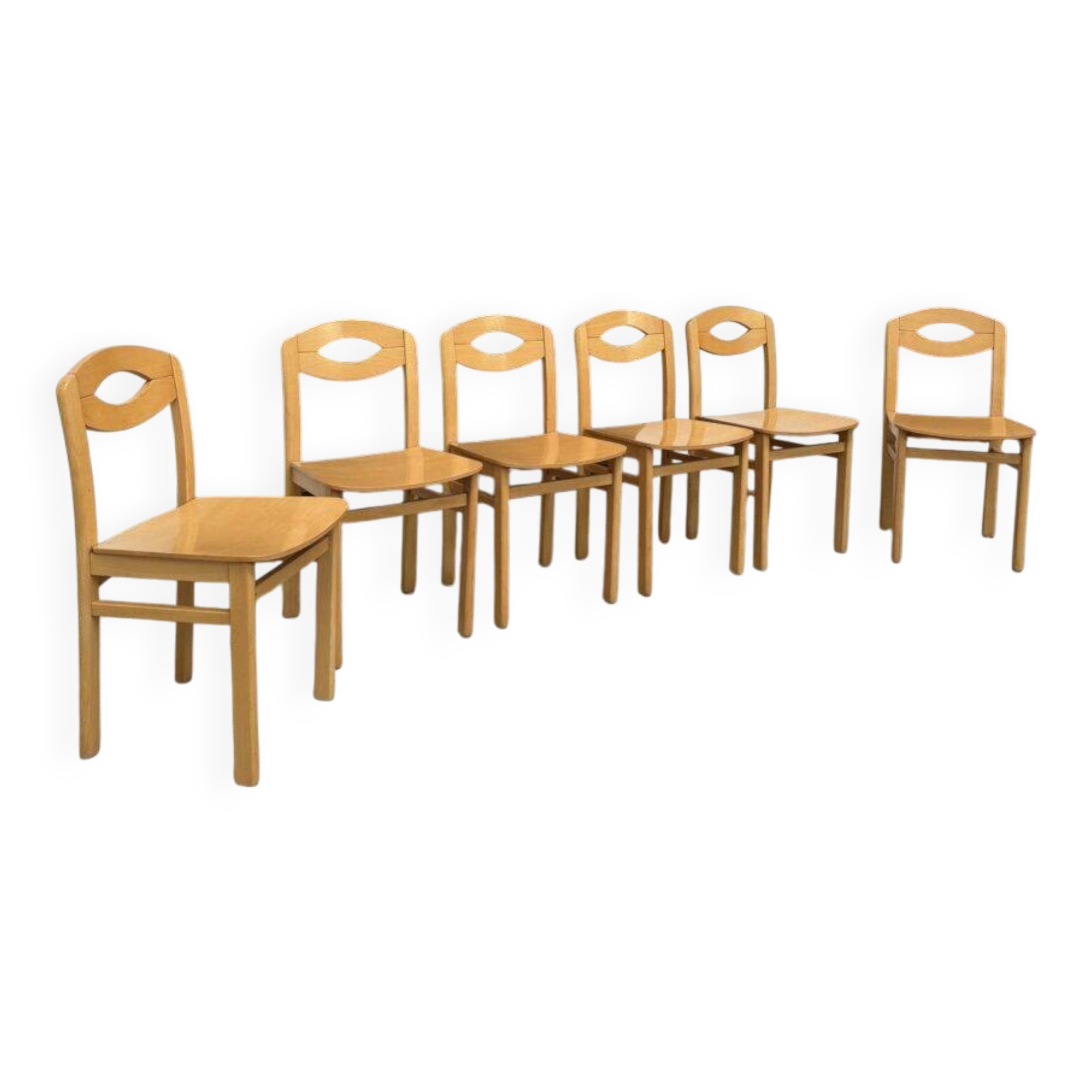 Suite de 6 chaises en hêtre
