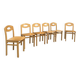 Suite de 6 chaises en hêtre