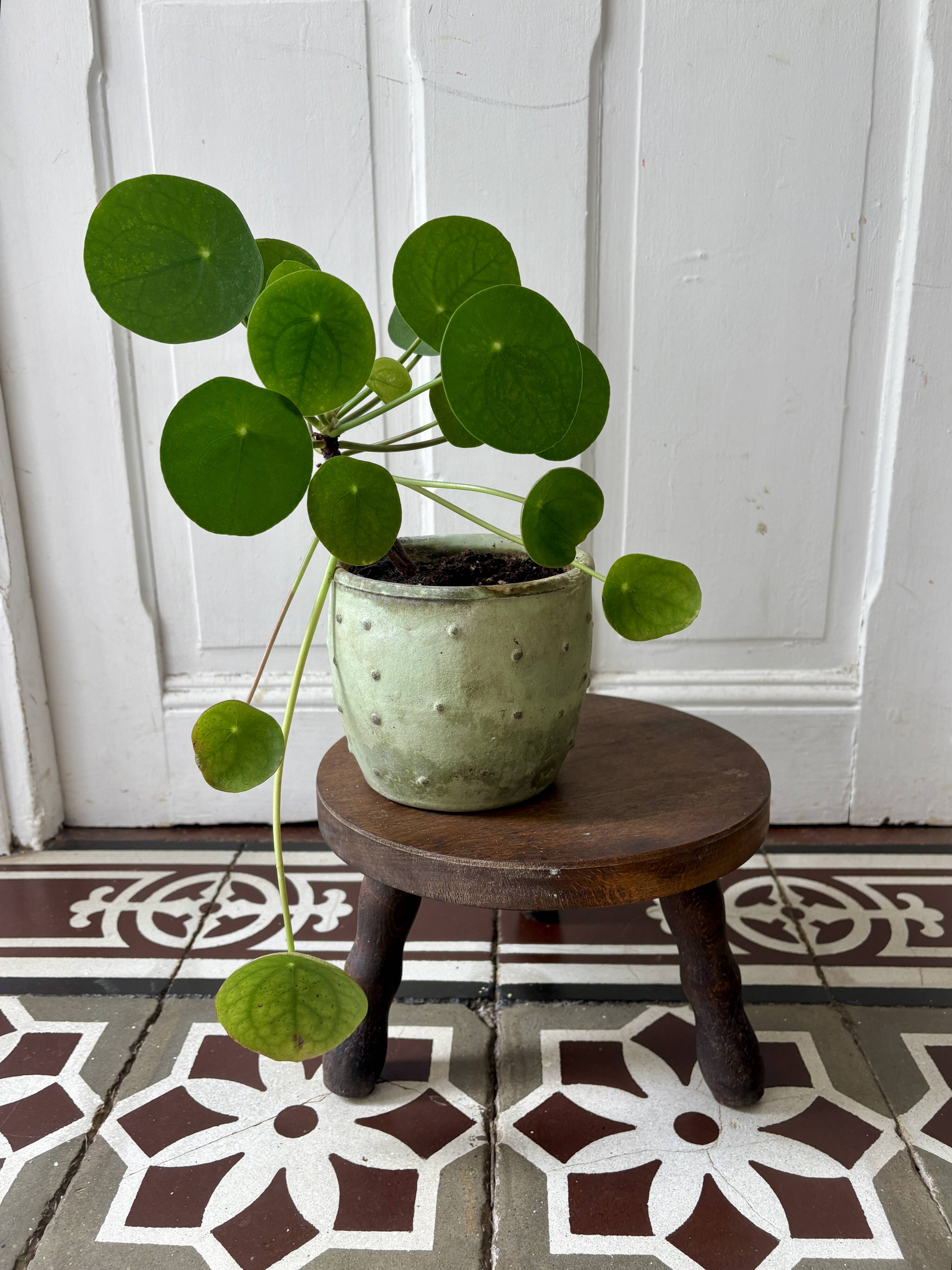 Tabouret tripode vintage en bois