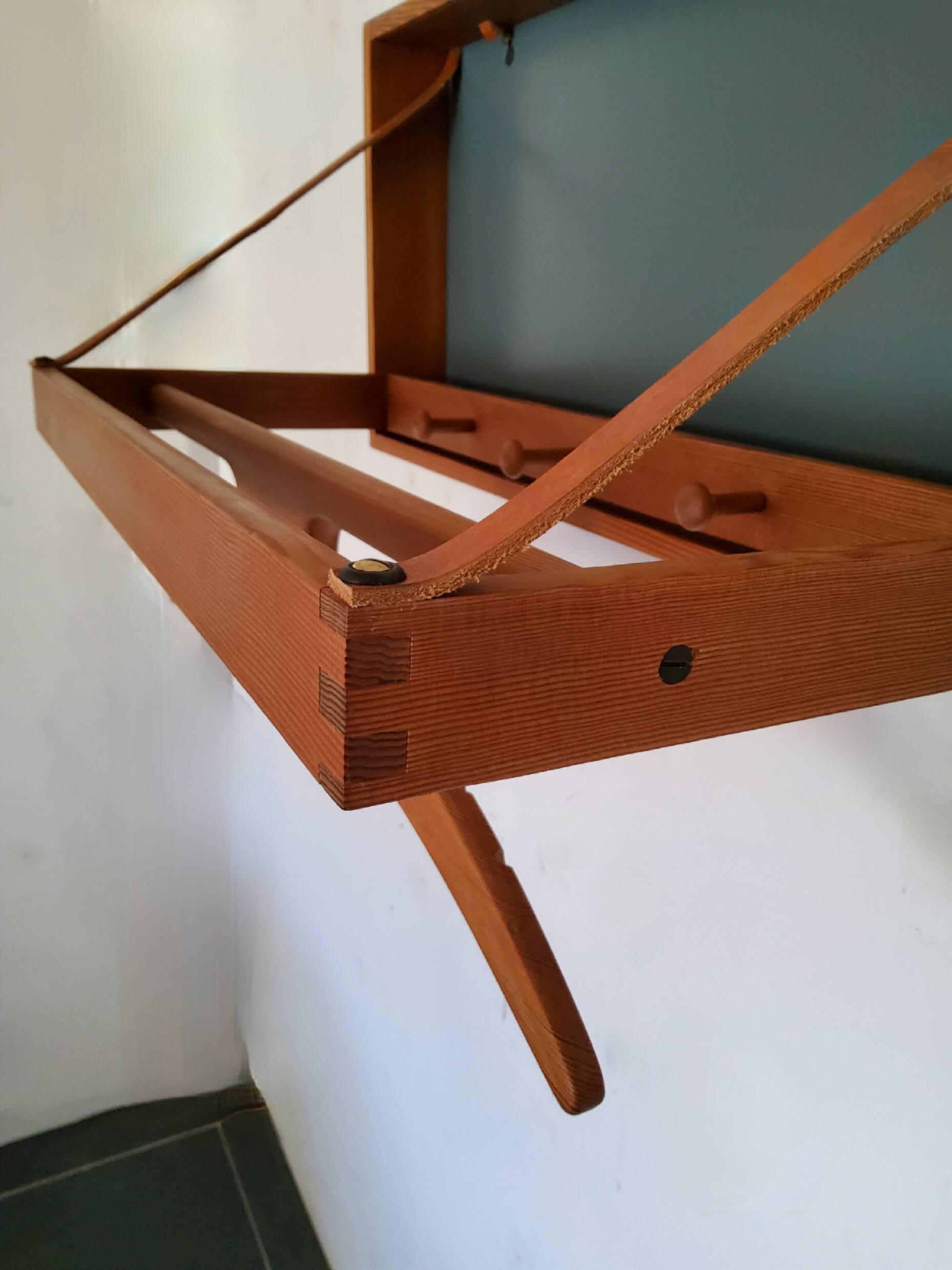 Scandinavian coat rack in solid teak Denmark 1960s