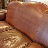Leather club 3 places sofa 50s
