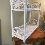 White rattan and wicker shelf