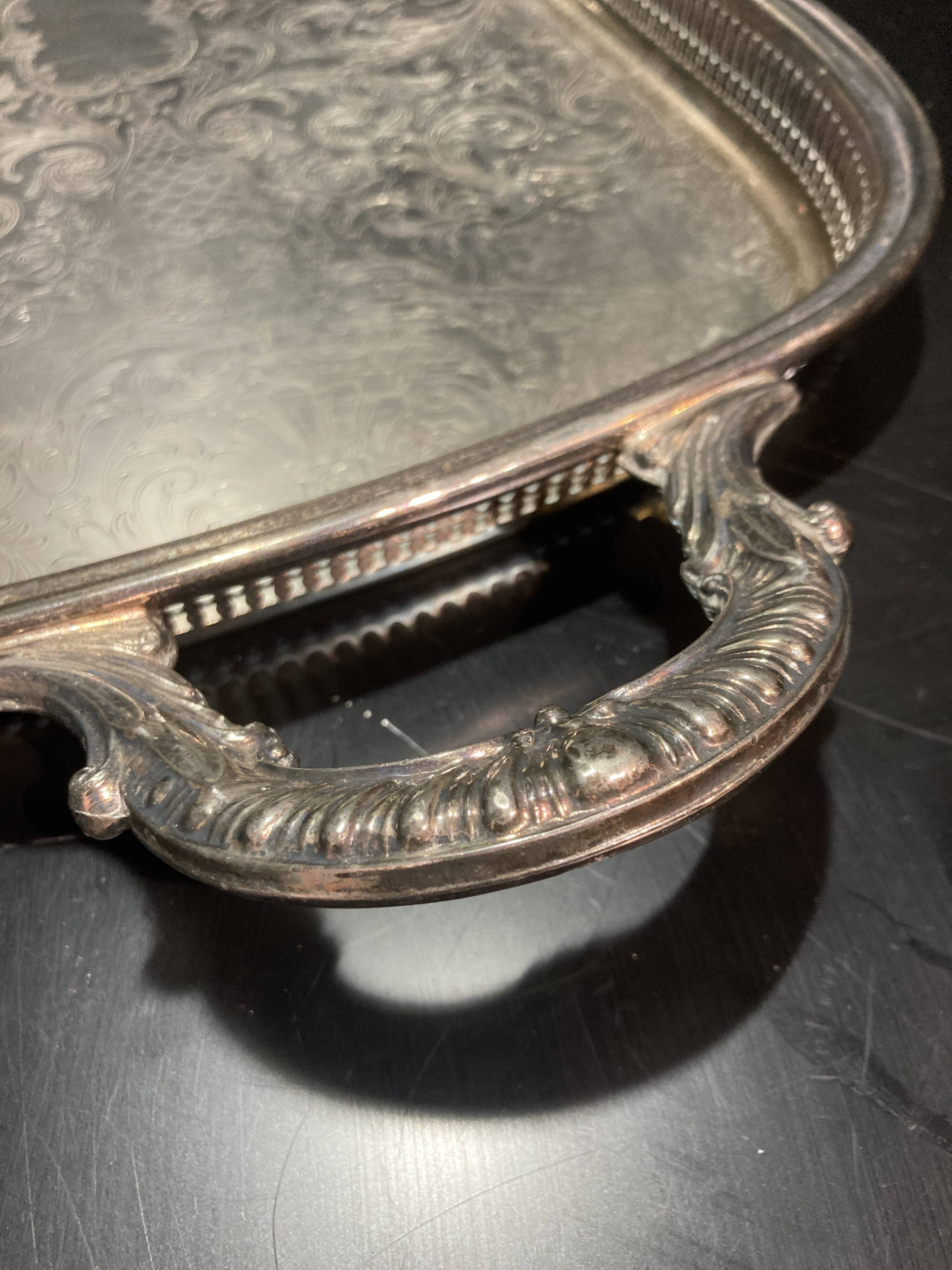 Silver metal tray