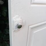 Communication door H218.5xL80cm, old panelled and moulded.