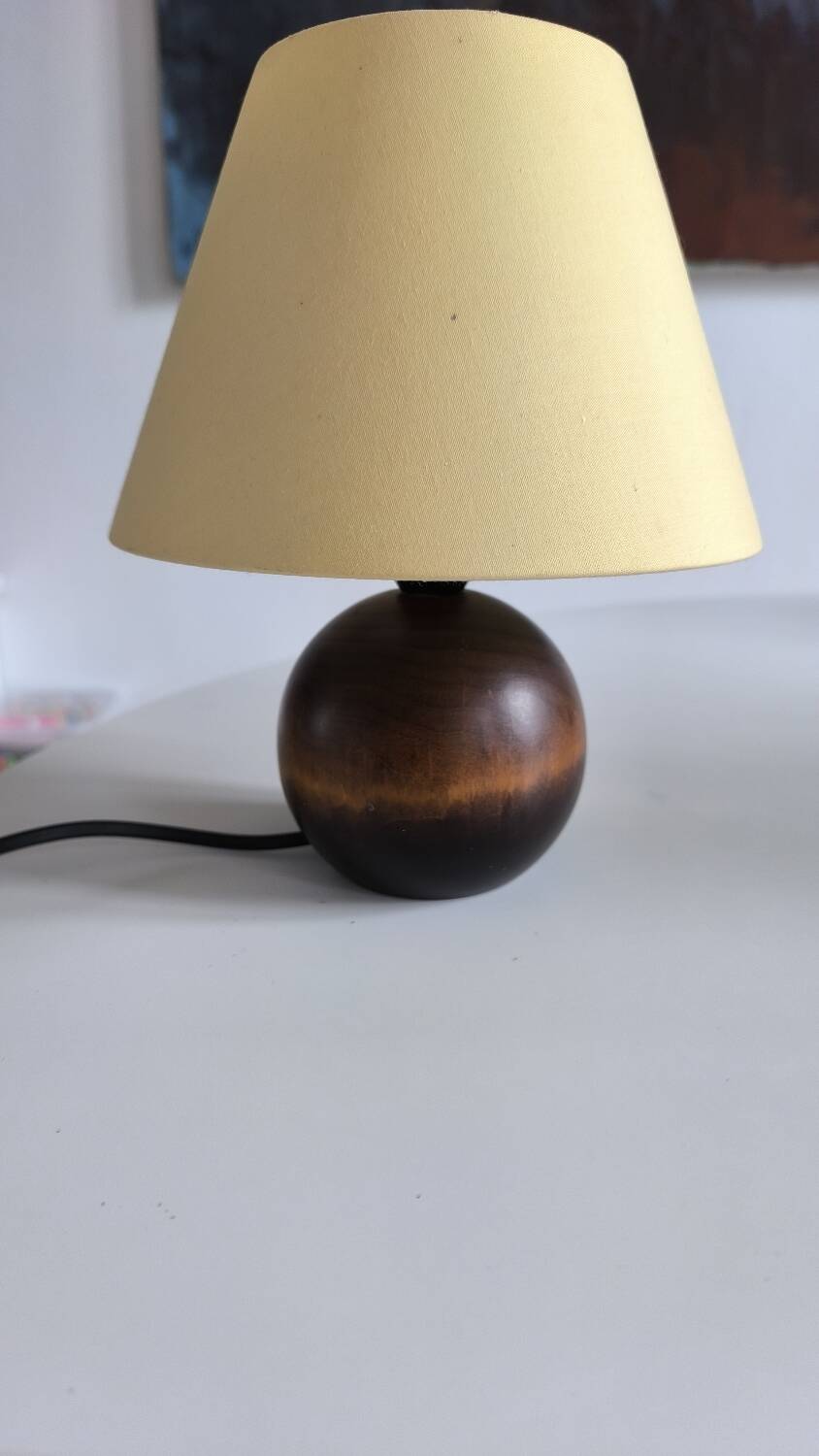 Solid wood ball table lamp